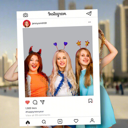 Custom Instagram, facebook, linkedin-Themed Selfie Cutout Frame